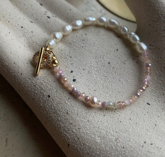 Pearly half & half Armband
